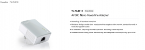 TP-Link TL-PA4010 ("AV500") PLC Ethernet adapter.